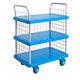 Proplaz® Super Silent Three Tier Trolley with Mesh Side & Ends; Super Silent Castors; Polypropylene; 300kg; Blue/Grey