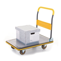 Deluxe Folding Trolley; 914 x 620 x 870; Fixed/Swivel Castors; Steel; 300kg; Yellow/Black/Grey