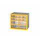 Compartment Storage Box; 8 small & 4 large drawers; Yellow/Grey