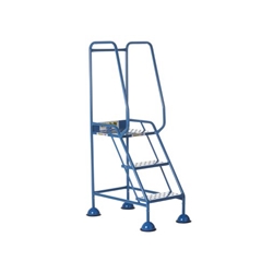 Domed Feet Step - 3 Tread - Punched - Blue