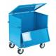 Security Trolley; Solid Sides with Lockable Lid & Half Drop Front; Fixed/Swivel (x2 Braked) Castors; Steel; 350kg; Blue