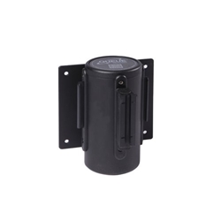 Obex Barriers® Wall Mounted Belt Barrier; Belt Length mm: 2300; Black Housing; Black/Yellow Chevron