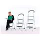 Folding Step with Soft Grip Handle; 2 Tread; Tubular steel; 150kg; White/Black