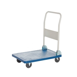 Folding Platform Trolley; 710 x 460 x 825; Fixed/Swivel Castors; Steel/Plastic; 120kg; Blue