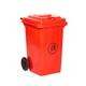 Wheelie Bin; 80L; 30% Recycled Polyethylene; Red/Orange