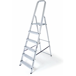 Folding Step; 4 Tread; 150kg; Aluminium; Silver