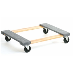Medium Carpeted Dolly; 450 x 750; Swivel Castors; Hardwood; 380kg; Wood/Grey