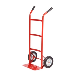 Budget Looped Handle Sack Truck; Solid Wheels; Steel; 100kg; Red