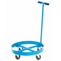 Steel Drum Dolly; Holds 1 x 210L; 800mm dia; Blue