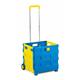 Proplaz® Folding Box Truck; Fixed Wheels; Plastic; 25kg; Blue/Yellow