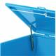 Security Trolley; Solid Sides with Lockable Lid & Half Drop Front; Fixed/Swivel (x2 Braked) Castors; Steel; 350kg; Blue