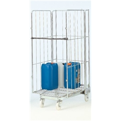 'A' Type Nestable Roll Container; 3 Sided; 500kg; Silver