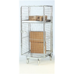 'A' Type Nestable Roll Container; Security Mesh Sides; 500kg; Silver