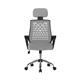 Sigma – High Back Mesh Chair with Height Adjustable Headrest & Fixed Sturdy Arms Grey