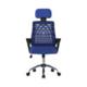 Sigma – High Back Mesh Chair with Height Adjustable Headrest & Fixed Sturdy Arms Blue