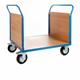 2 Veneer Ends Platform Truck; 1300 x 700 x 1050; Fixed/Swivel (x2 Braked) Castors; Steel; 500kg; Blue/Veneer
