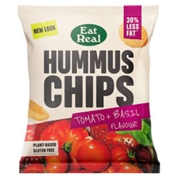 EAT REAL - HUMMUS CHIPS - TOMATO & BASIL - 18X45G
