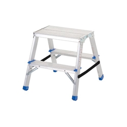 Folding Handy Step; 2 Tread; Aluminium; 150kg; Silver/Blue