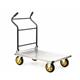 Ergonomic Folding Handles Platform Trolley; 900 x 610 x 1040; Fixed/Swivel Castors; Aluminium; 300kg; Silver/Black/Yellow