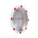 Circular Traffic Mirror with Reflective Edges; 800mm dia; White/Red