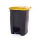 Pedal Bin; 80L; Polypropylene; Grey Body & Yellow Lid