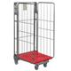 Plastic Base Nestable Roll Container; 3 Sided Unit; Internal Height mm: 1430; Silver/Red Base