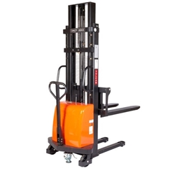 Vulcan® Semi Electric Stacker; Fork Length mm: 1100; Lift Height mm: 1600; 1500kg; Steel; Black/Orange