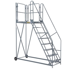 Work Platform - Stand. Incline - 1200mm Platform - 9 Tread - Grey