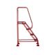 Domed Feet Step - 4 Tread - Anti Slip - Red
