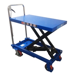 Vulcan® Single Scissor Lift Table; Platform Size W x D mm: 850 x 500; 500kg; Steel; Blue