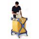 Folding Laundry Trolley; Swivel Castors; Plastic/PVC; 70kg; Blue/Yellow