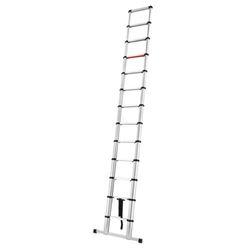 Telescopic Ladder; 13 Tread; Aluminium; 150kg; Silver/Black/Red