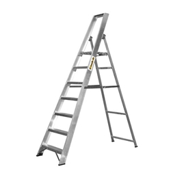 Climb-It® Aluminium Platform Stepladder; 5 Tread with Handrails; 150kg; Silver