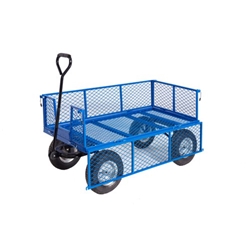 General Purpose Truck; Mesh Base; Mesh Sides & Ends with Pneumatic Wheels; 400kg; Blue