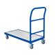 Double Bar End Platform Truck; 1000 x 700 x 810; Fixed/Swivel Castors; Steel; 250kg; Blue/Veneer