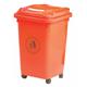 Wheelie Bin; 50L; 30% Recycled Polyethylene; Red/Orange