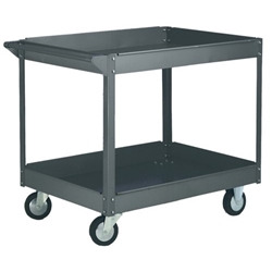 Tray Trolley; 2 Deep Trays; Swivel (x2 Braked)Castors; Steel; 250kg; Grey
