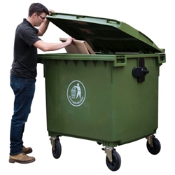 Wheelie Bin; 660L; Polyethylene; Green