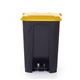Pedal Bin; 80L; Polypropylene; Grey Body & Yellow Lid
