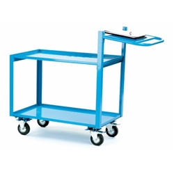 Large Order Picking Trolley; 2 Shelves; Angle Iron/Steel; 250kg; Blue