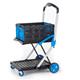 Proplaz® Clever Trolley c/w 1 Folding Box; Injected Moulded Plastic/Anodised Aluminium; 70kg; Black/Blue/Silver
