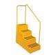 Heavy Duty Polyethylene Industrial Step; 4 Tread with Handrail; Red