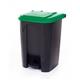Pedal Bin; 50L; Polypropylene; Grey Body & Green Lid