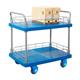 Proplaz® Super Silent Two Tier Trolley With Wire Surround; Super Silent Castors; Steel/Plastic; 300kg; Blue/Grey