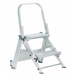Climb-It® Easy Slope Aluminium Folding Leader Step; 2 Tread; Aluminium; 150kg; Silver