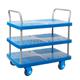 Proplaz® Super Silent Three Tier Trolley; Super Silent Castors; Steel/Plastic; 300kg; Blue/Grey