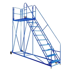 Work Platform - Easy Slope - 1800mm Platform - 4 Tread - Blue