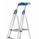 Professional Folding Step with Tool Tray; 4 Tread; 150kg; Silver/Blue