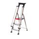 Double Decker Step c/w Handrails; 4 Tread; Aluminium; 150kg; Silver/Black/Red