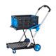 Proplaz® Clever Trolley c/w 4 Folding Boxes; Injected Moulded Plastic/Anodised Aluminium; 70kg; Black/Blue/Silver